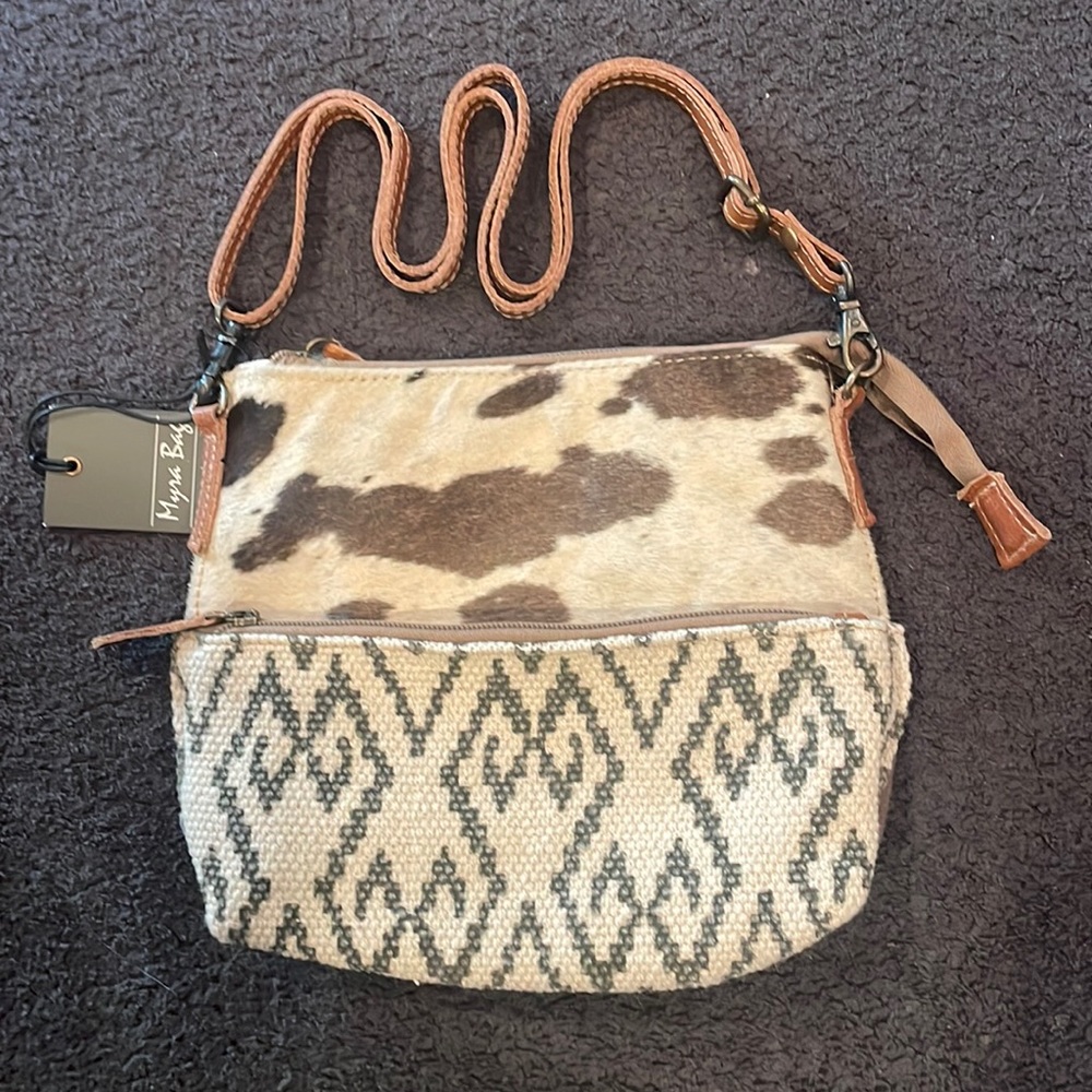 Myra Bag purse cowhide with canvas front pocket